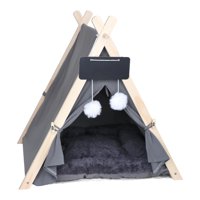 Ioensy - Refugio Tipi Para Mascotas, Tienda De Campaña Para Gatos, Cama Con Cojín Para Gatito, Interior, Exterior, Cachorro, Gris