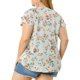 thumbnail image 3 of Agnes Orinda Blusas de Mujer Tallas Grandes Retro Floral Cuello en V con Capas de Manga Corta 4X Azul Claro, 3 of 7