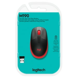 Mouse Inalámbrico Logitech M190 Rojo