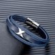 thumbnail image 2 of Pulsera de Cuero Infinito Black Silver Hombre Caballeros m1, 2 of 3