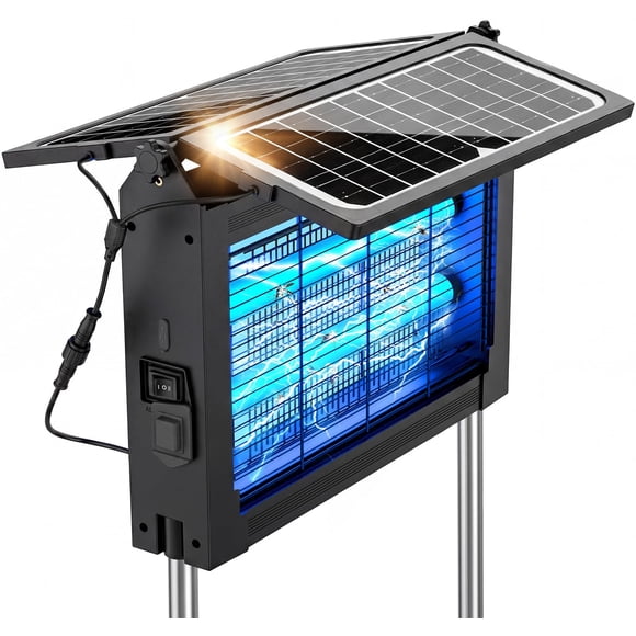 Ahuyentador Solar de Insectos Zechuan con Doble Panel, 4500 V, Impermeable