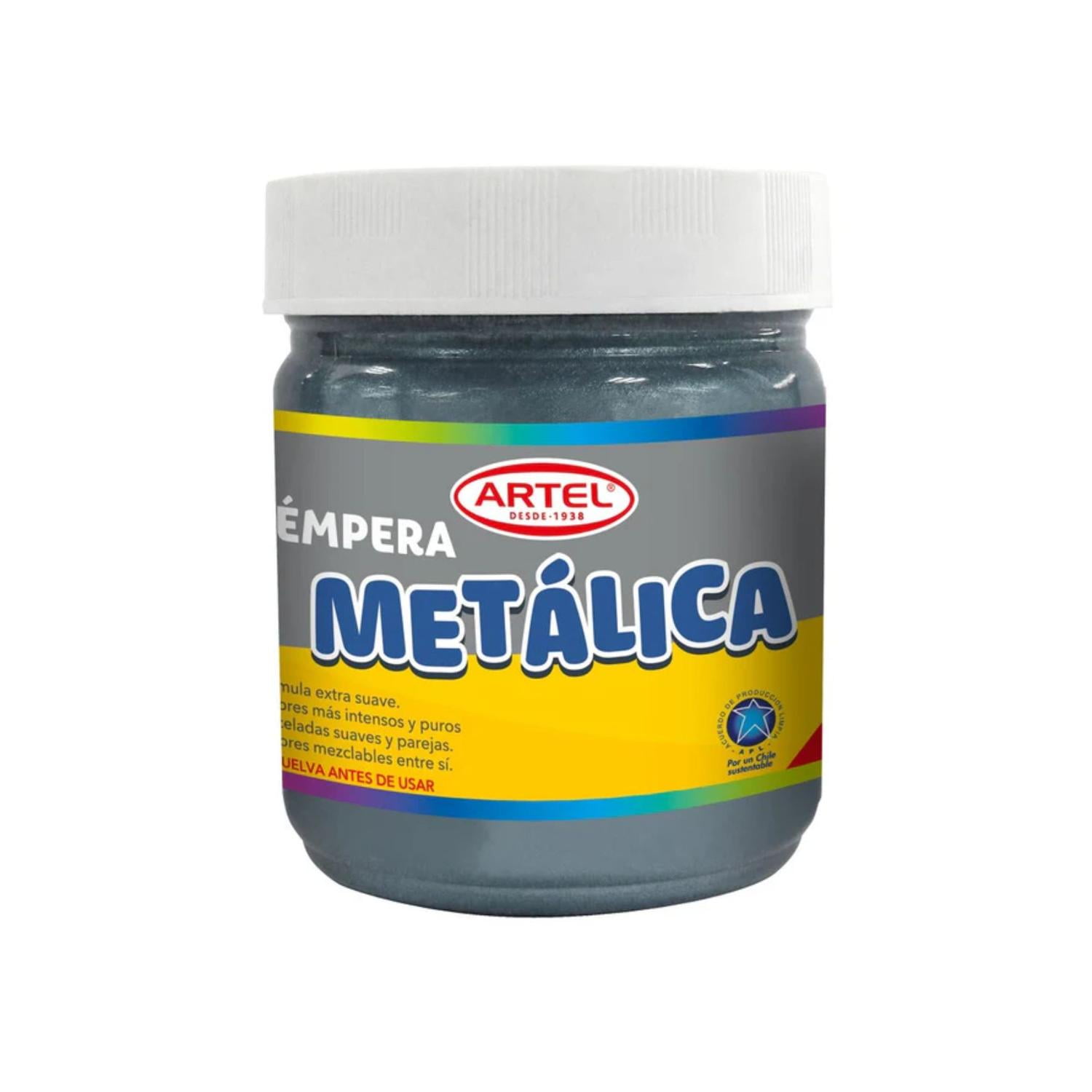 Frasco Tempera Metálica 100ml. Artel Plateado