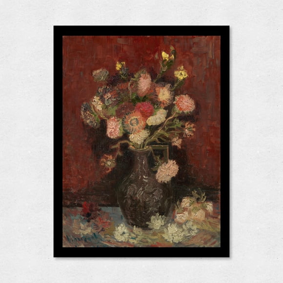 Cuadro Decorativo 35x45 Jarrón Gladiolos y Asteres Chinos Van Gogh