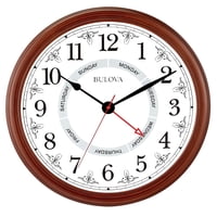 Reloj De Pared Bulova Daily C4804, Color Marrón Cereza, Diseño Moderno