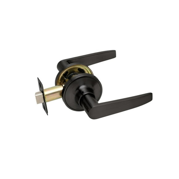 Cerradura tubular con manilla, Simple paso. (Negro mate). SKU: SDM40-BL