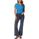 thumbnail image 2 of INSPIRE CHIC Blusa de lunares impresa para mujer de regreso a clases, cuello en V, manga corta, top para usar en el trabajo, talla L, azul cielo, 2 of 6