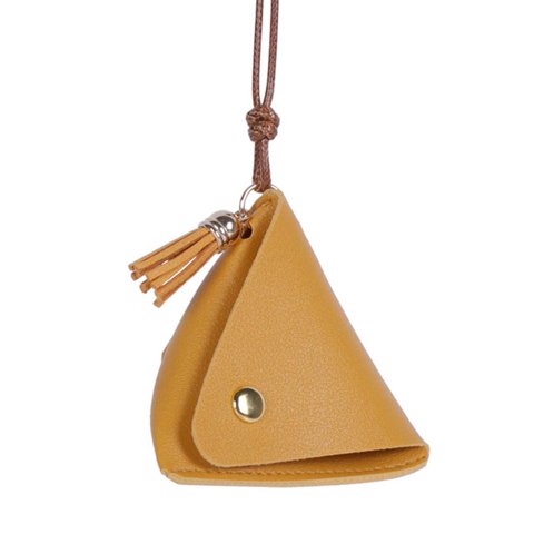 Unbrand - New Triangular Leather Coin Purse Portable Coin Change Storage Bag Button Small And Cute Wallet