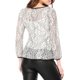 thumbnail image 5 of INSPIRE CHIC Blusa Peplum de Encaje para Mujer con Mangas de Pulsera Florales y Cintura Autoadherente XS Blanca, 5 of 8