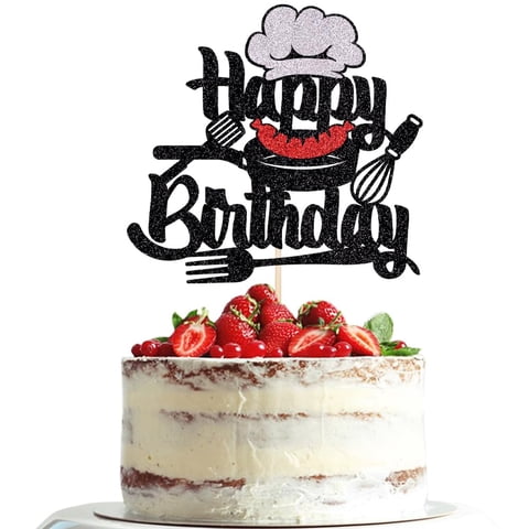 Cake Topper Dxsdgetue Chef, Decoración De Fiesta De Feliz Cumpleaños