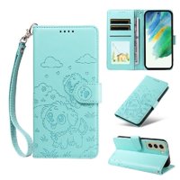 Funda Billetera Foxdock Compatible Con Samsung Galaxy S21 Fe, Diseño Perrito Tierno, Ranuras Para Tarjetas Y Soporte Plegable