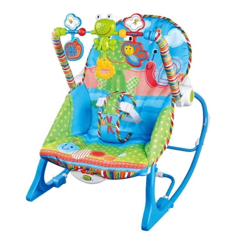 Clickdescuento - Silla Mecedora Musical Para Bebe 3 En 1 Azul Azul