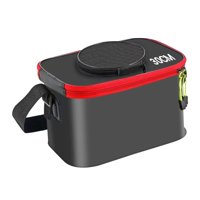 Magideal - Cubeta De Pesca Plegable Recipiente Para Peces Portátil Organizador De Almacenamiento De Eva Con Correa Adecuado Para Pescadores Novatos Y Exper Negro