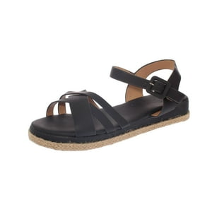 Sandalia Plataforma Negro Vía Franca
