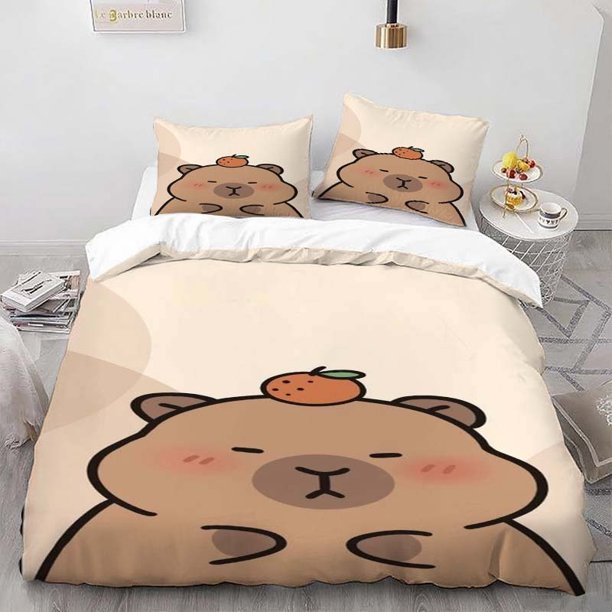 Adorable Pet with Orange Head Themed Bedding Set Soft and Comfortable for All Seasons Ideal for Home and Bedroom Decor