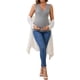thumbnail image 2 of INSPIRE CHIC Camisetas Básicas sin Mangas para Maternidad con Fruncido Cruzado de 2 Paquetes para Mujeres, Camiseta de Lactancia para Amamantar, Talla Extra Grande, Gris y Púrpura, 2 of 6