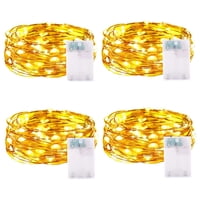 Ioensy - 4 Piezas De Luces De Cadena Con Pilas Impermeables Para Patio Al Aire Libre Dormitorio Blanco Cálido