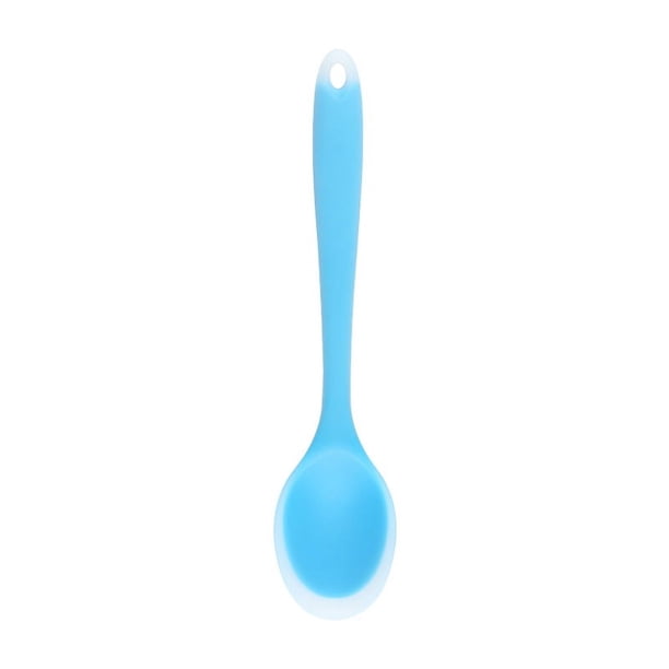 XmhyTop Cucharas de silicona , cucharas de silicona Azul transflectivo de 2 piezas para comer, cuchara de 20.4x4.4cm para cocina, comedor, cocina y hornear