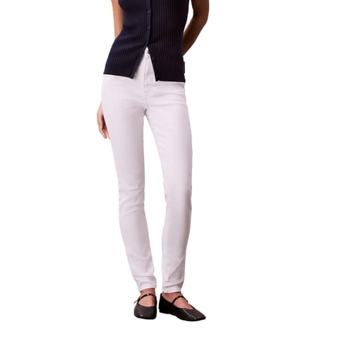 Vaqueros Calvin Klein High Rise Skinny Fit Para Mujer - Blanco