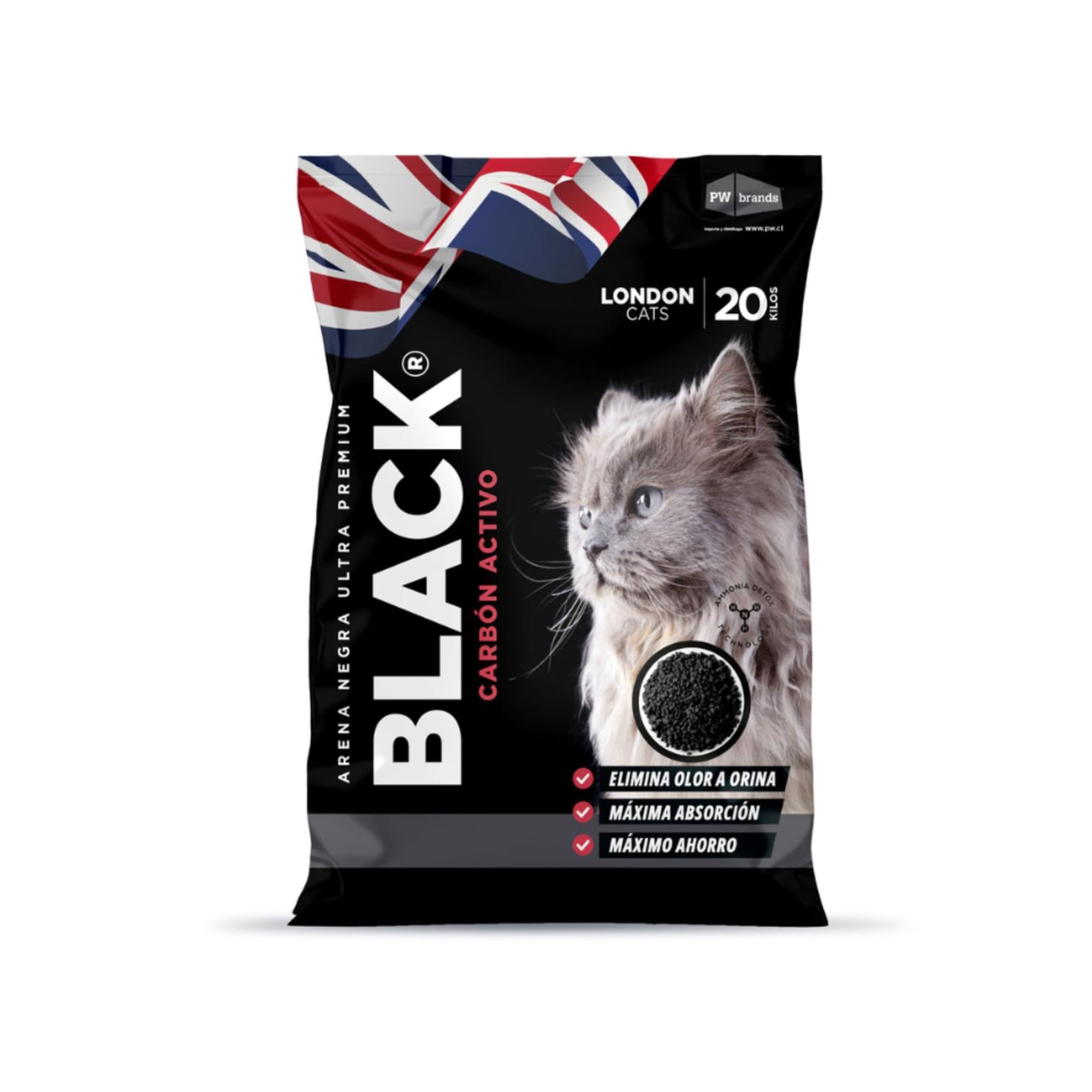 Arena London Cats Black 20 kg Bentonita con Carbón