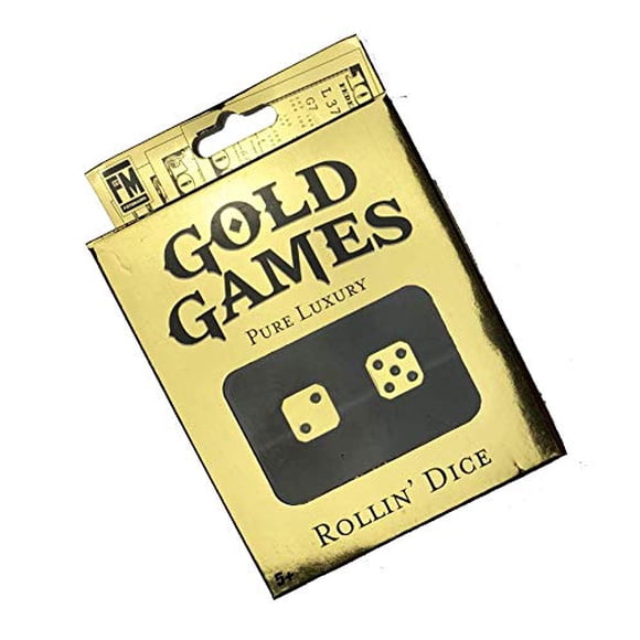 Set de dados Gold Games Gold, 2 unidades, aleación metálica resistente al agua