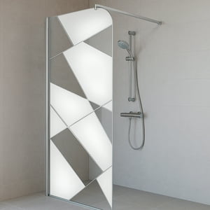 Mampara Fija Curva De Vidrio Joytek Para Baño De 12 Mm 190X90 Cm