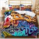 thumbnail image 2 of Graffiti Quilt Duvet Cover, Duna Bedding Set, 3-Piece Bedding Set (1 Duvet Cover + 2 Pillow Shams), 2 of 5