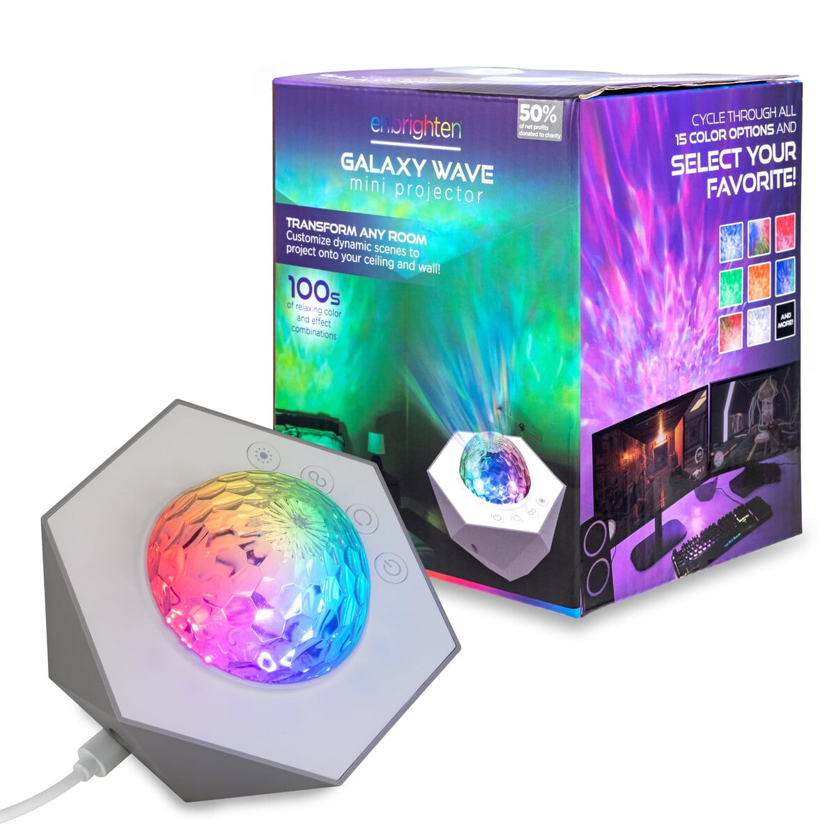 Proyector Led Enbrighten Galaxy Wave Mini Color Cambiante Usbc