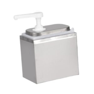 Magideal - Dispensador De Salsas, Dispensador De Jarabe De Café De 2 L, Contenedor Para Condimentos, Jarabes, Ensaladas, Kétchup, Bomba De Jarabe Para Barra De C 2L Plata