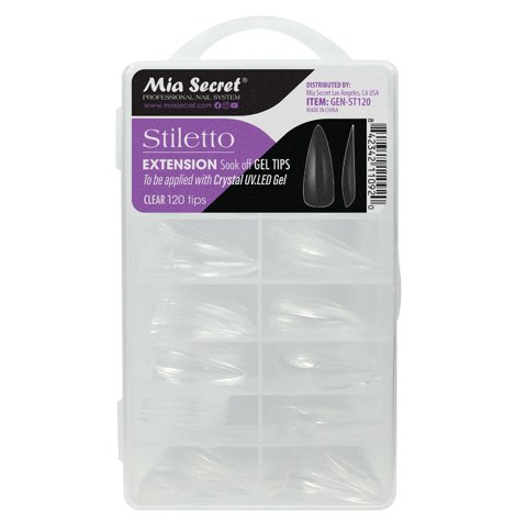 Tips De Extensión De Uñas Mia Secret Gel Soak Off En Forma De Stiletto