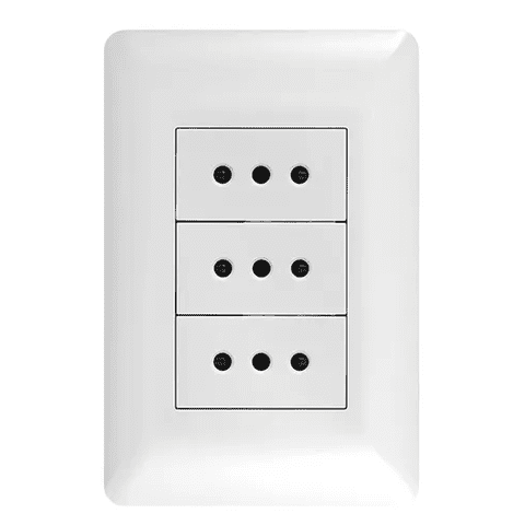 Genérico - Pack 10 Tomacorriente Triple 10A 250V Blanco