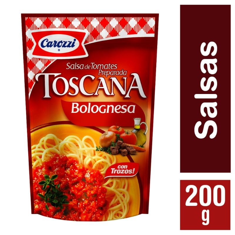Salsa De Tomate Toscana Bolognesa Doypack 200 g Carozzi