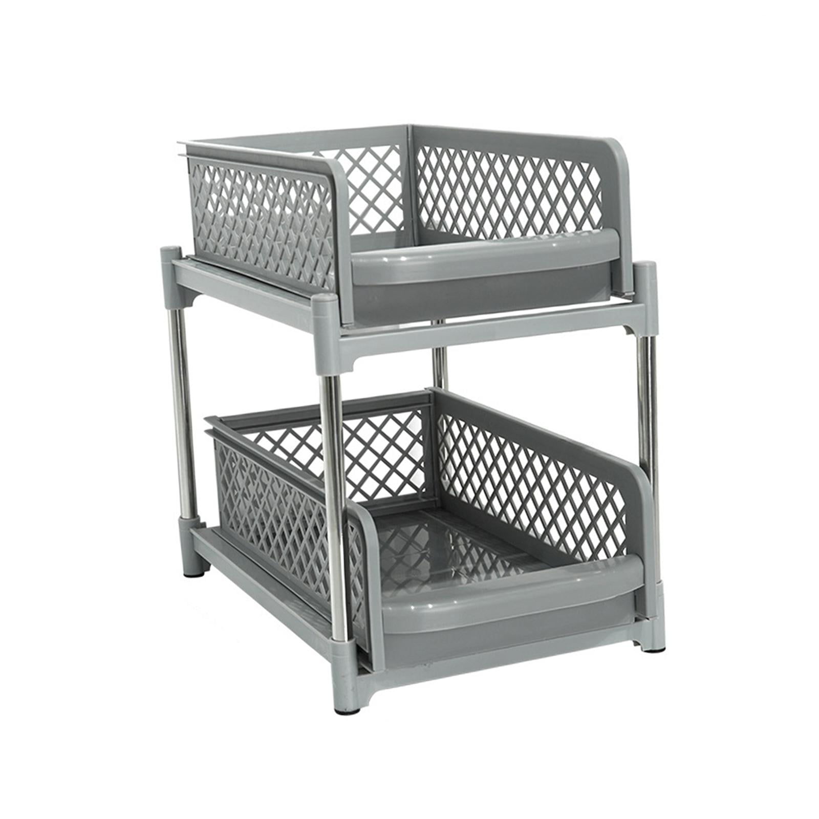 Bothyi - Organizador De Armario Extraíble Con Estante De Almacenamiento Multifuncional De 2 Capas Para Cocina, Color Gris