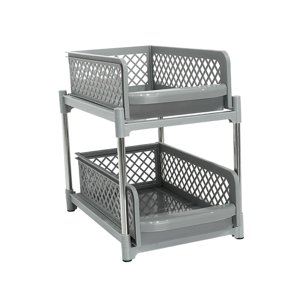 Bothyi - Organizador De Armario Extraíble Con Estante De Almacenamiento Multifuncional De 2 Capas Para Cocina, Color Gris