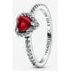 thumbnail image 1 of Anillo Timeless Elevado Plata De Ley Corazón Rojo Caja De Regalo 5, 1 of 6