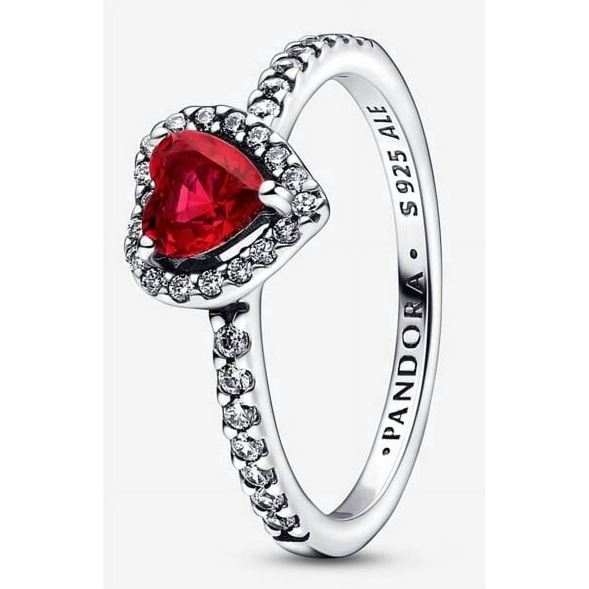 Anillo Pandora Timeless Elevado Plata De Ley Corazón Rojo Caja De Regalo 5