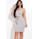 thumbnail image 1 of Vestido Mini Liso con Cuello Halter, Abertura Frontal y Cintura Ajustada., 1 of 5