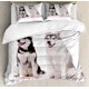 thumbnail image 1 of Indie Duvet Cover Set Group of Funky Monsters Society Different Expressions Abstract Groovy Doodle Style Decorative 3 Piece Bedding Set, 1 of 5