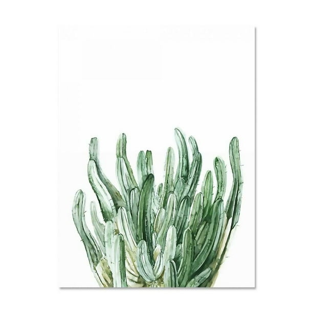 ART ZONE - Póster con impresión artística en lienzo de hojas de plantas tropicales, cuadros de pared de plantas verdes nórdicas, pintura grande para habitación infantil, sin marco