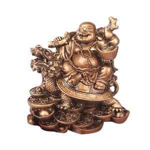 Magideal - Estatua De Buda De Resina, Estatuas De Monje Fengshui , Escultura Budista En Miniatura Antigua Hogar, Oficina, Inauguración , Bronce