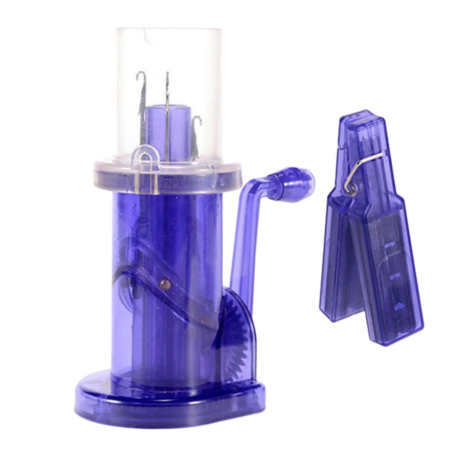 Magideal - De Tejer Manual De Plástico, De Tejer Embellecida, De Tejer Manual De Bobina Para Bufandas, Manualidades Diy, Nudos De E , Azul 6X6.5X14Cm