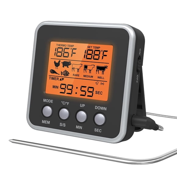 Termómetro Digital para Carne Timloon con Sonda de 18 cm, Rango de 300 °C