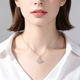 thumbnail image 3 of Collar Colgante de Trébol de Cuatro Hojas Plateado para Mujer, Collar de Trébol de la Suerte con Cristal de Zirconia Cúbica Brillante, Elegante Cadena Plateada Ajustable Regalo de Joyería para Ella, 3 of 7