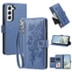 thumbnail image 1 of Funda Billetera Floral en Relieve samsung galaxy S22 PLUS con Tarjetero y Cremallera Azul, 1 of 6