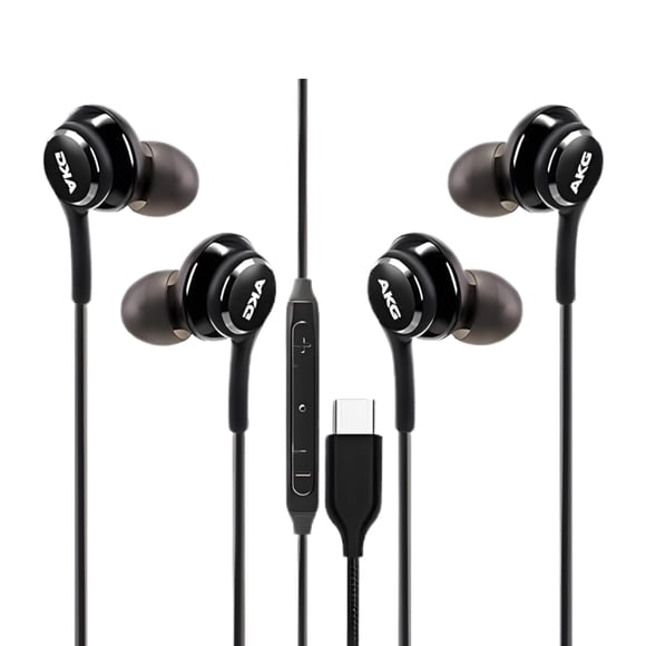 Auriculares con cable USB-C RS Traders, 2 pares, con micrófono y control de volumen
