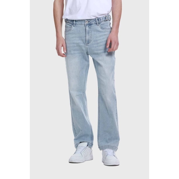 Jeans Hombre Straight Costura Azul