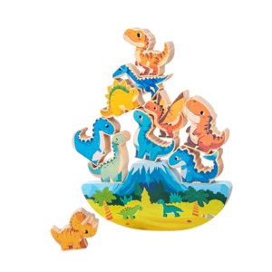 Magideal - Bloques Apilables De Dinosaurios De Madera, Juguete Sensorial Interactivo Para Padres E Hijos, Juguete De Equilibrio Robusto, Educativo Para Niños Y N