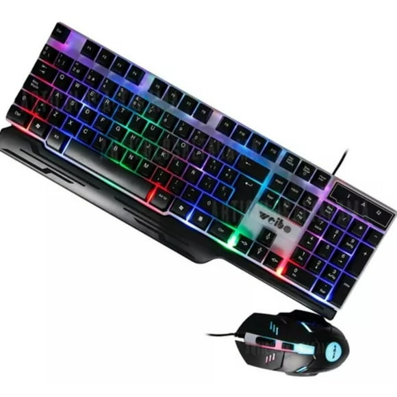 Kit de teclado y mouse gamer Weibo WB-550 color negro