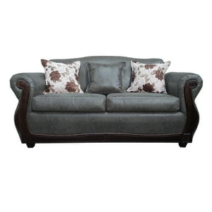 América Decora - Sofá Con Resorte Estructural Grand Santi Envejecido 3 Personas Gris