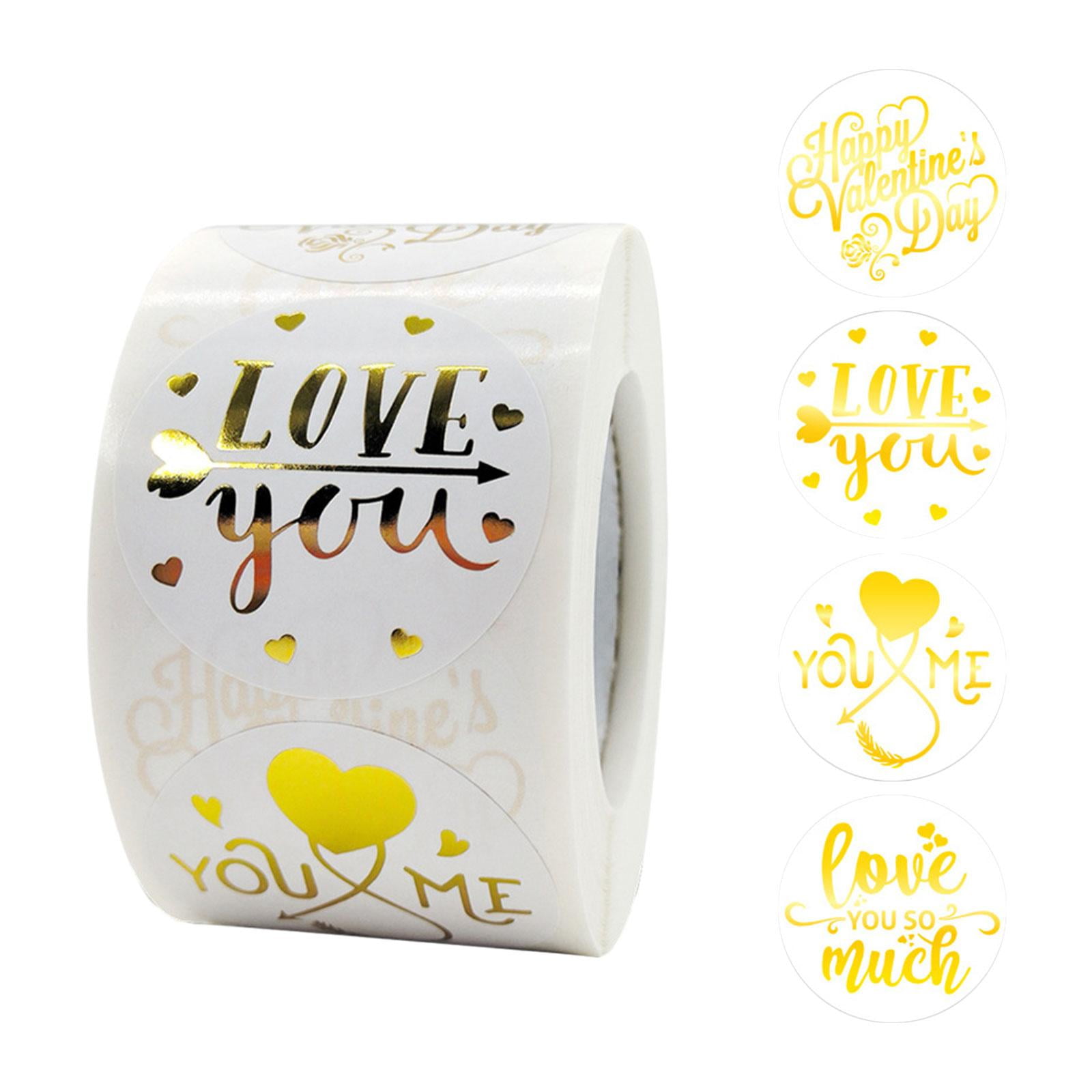 Magideal - 500x Pegatinas Del Día De San Valentín Bolsas De Embalaje Etiquetas De Embalaje Suministros Para Fiestas Regalos Pegatinas De Sello Para Caja Marcapág