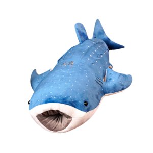 Bothyi - Tiburón De Peluche Realista, Tiburón De Peluche, Para El Hogar, La Oficina Y El Dormitorio, 100 Cm, Color Azul